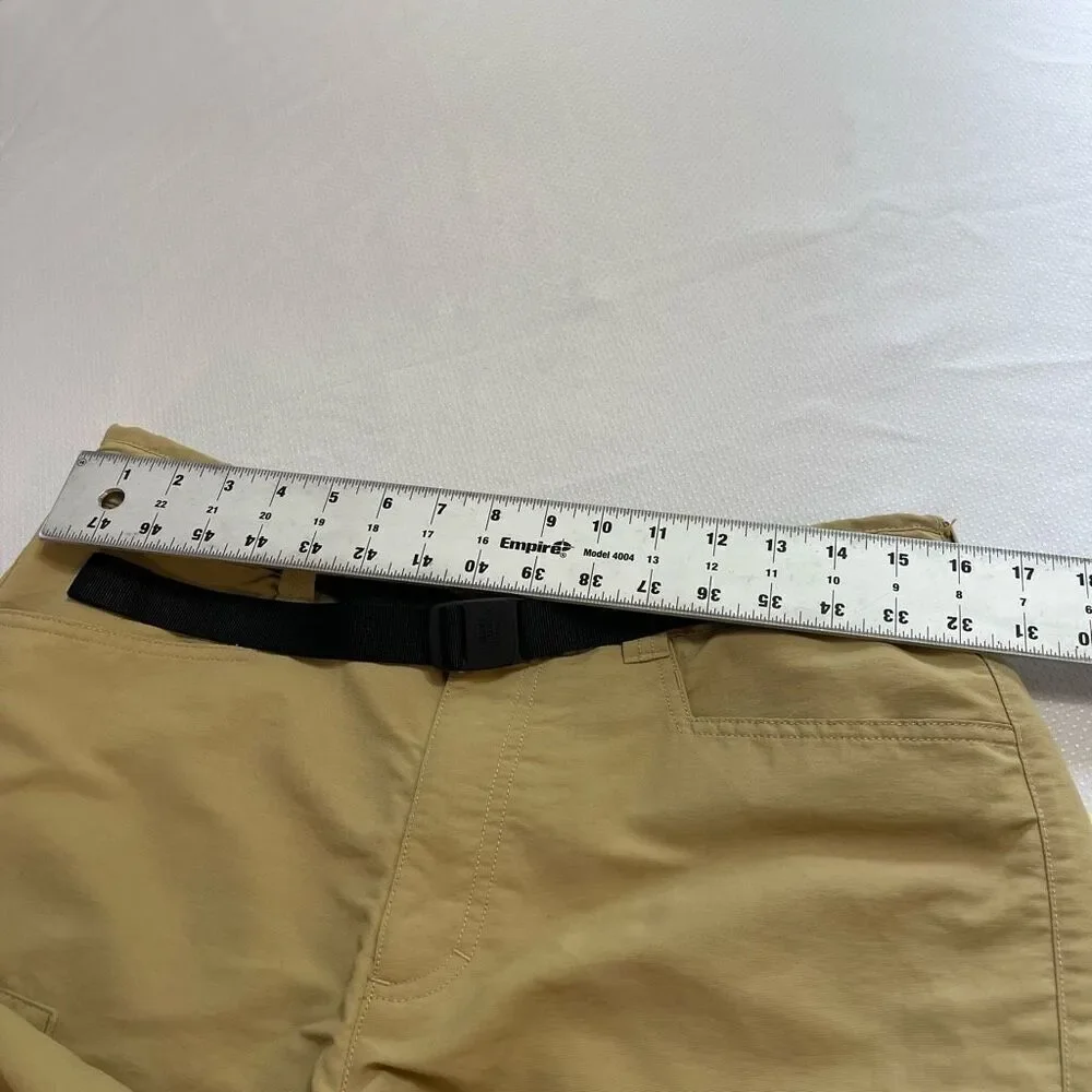 The North Face Trail Belted Hiking Nylon Kahki Shorts Size 34